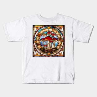 Mushie Family Stained Glass Kids T-Shirt